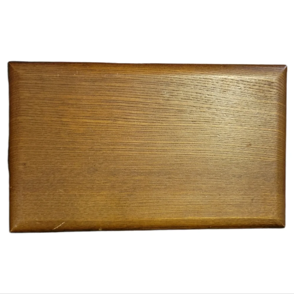 Vtg Jewelry Box Wooden Hinged 2 Layers Holds Rings Earrings Chains